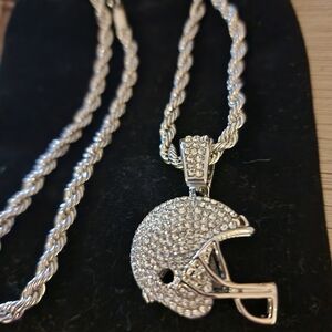 NWOT SS Football necklace